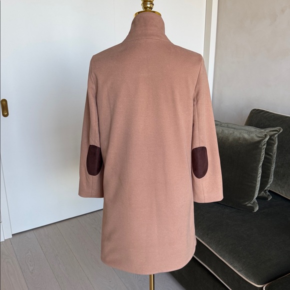 TUCKERNUCK Emerson Equestrian Elbow Patch Camel Coat Dress Size Small - Picture 5 of 9